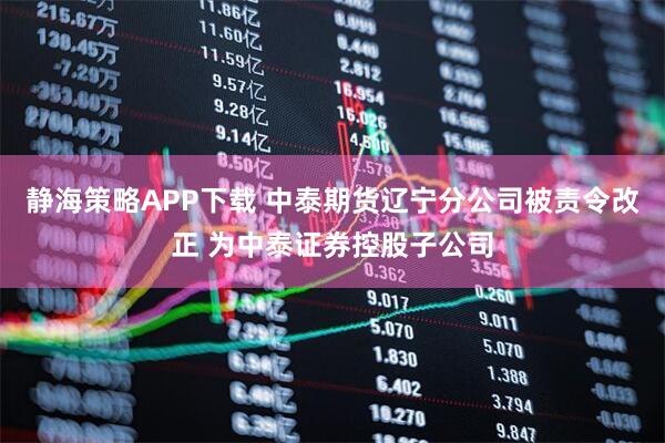 静海策略APP下载 中泰期货辽宁分公司被责令改正 为中泰证券控股子公司